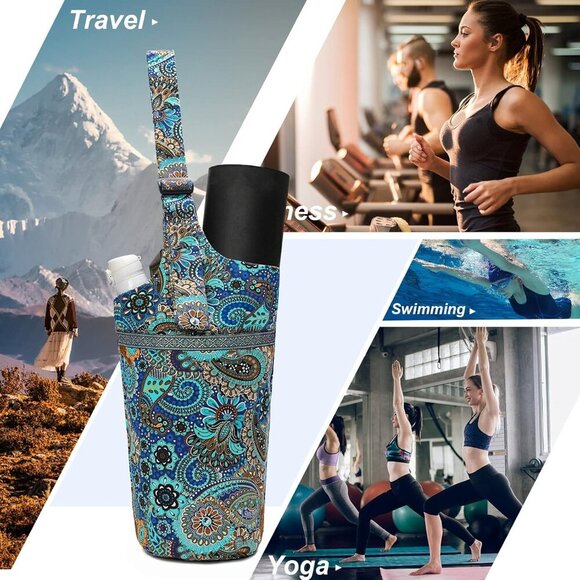 Yoga Mat Bag Canvas Large Storage Adjustable Shoulder Straps Gifts - Picture 5 of 6